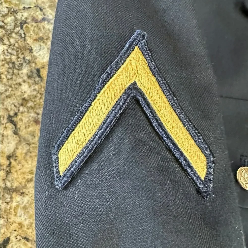 United States Army Service Uniform Dress Blue 450 ASU Jacket Coat Poly Wool 37RC
